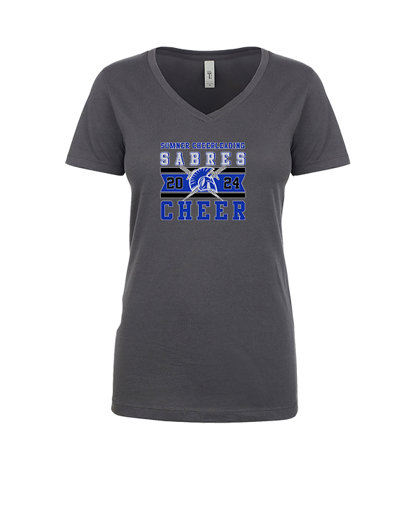Sumner Cheerleading Cheer Stamp 24 - Womens Vneck