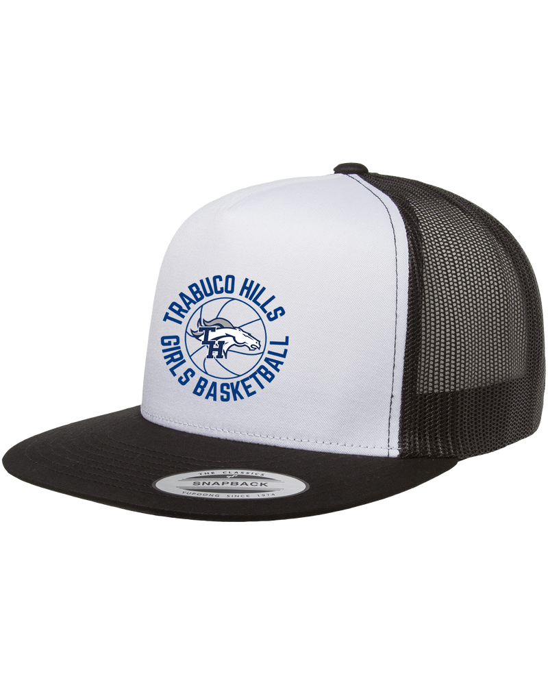 Trabuco Hills HS Girls Basketball Round - Adult Classic Trucker with White Front Panel Cap