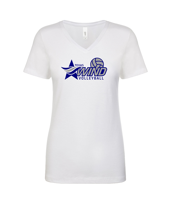 Texas Wind Athletics Volleyball Logo 01 - Womens V-Neck