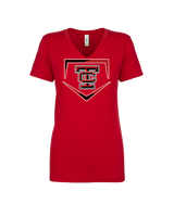 Todd County Middle School Baseball Plate - Womens V-Neck