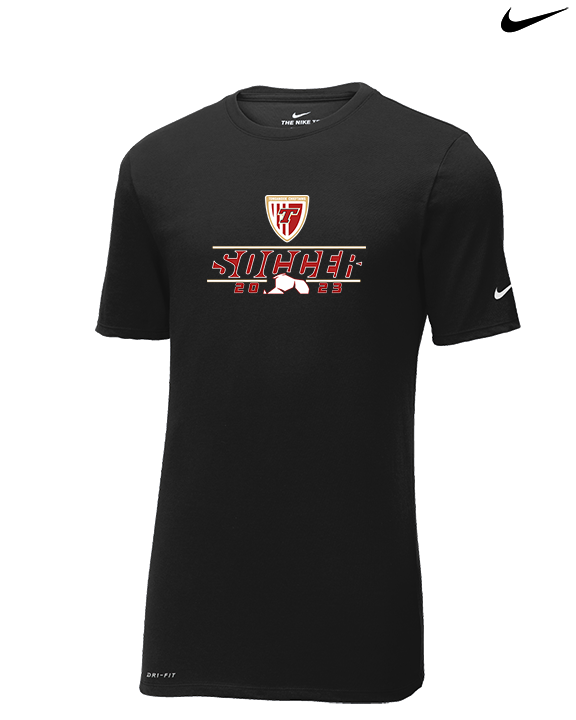 Tonganoxie HS Soccer Soccer Lines - Mens Nike Cotton Poly Tee