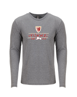 Tonganoxie HS Soccer Soccer Lines - Tri-Blend Long Sleeve