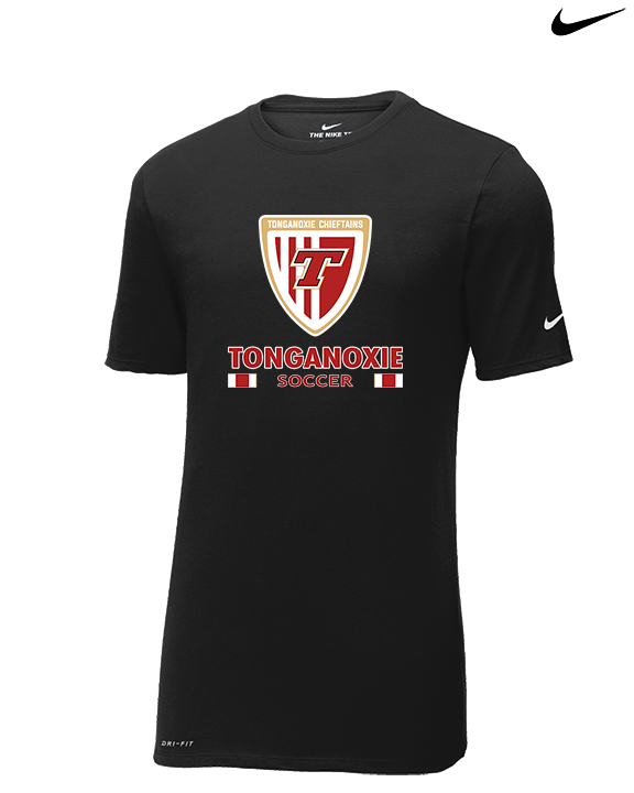 Tonganoxie HS Soccer Stacked - Mens Nike Cotton Poly Tee