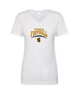Topeka HS Football Full Football - Womens Vneck