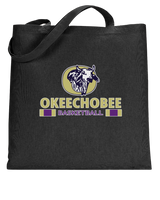 Okeechobee HS Girls Basketball Stacked - Tote Bag