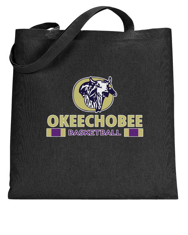 Okeechobee HS Girls Basketball Stacked - Tote Bag