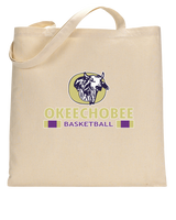 Okeechobee HS Girls Basketball Stacked - Tote Bag