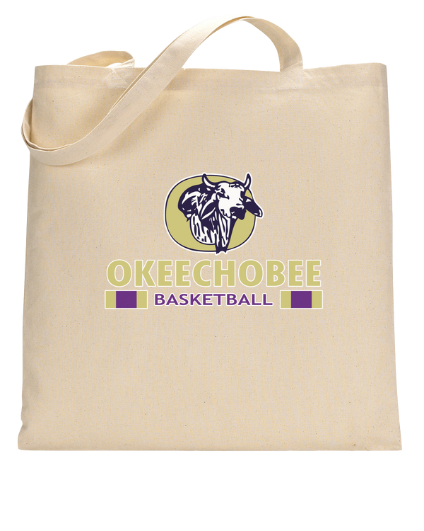 Okeechobee HS Girls Basketball Stacked - Tote Bag