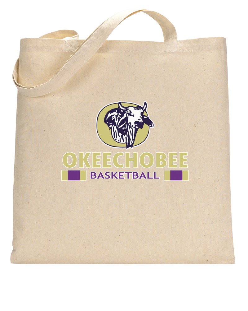 Okeechobee HS Girls Basketball Stacked - Tote Bag