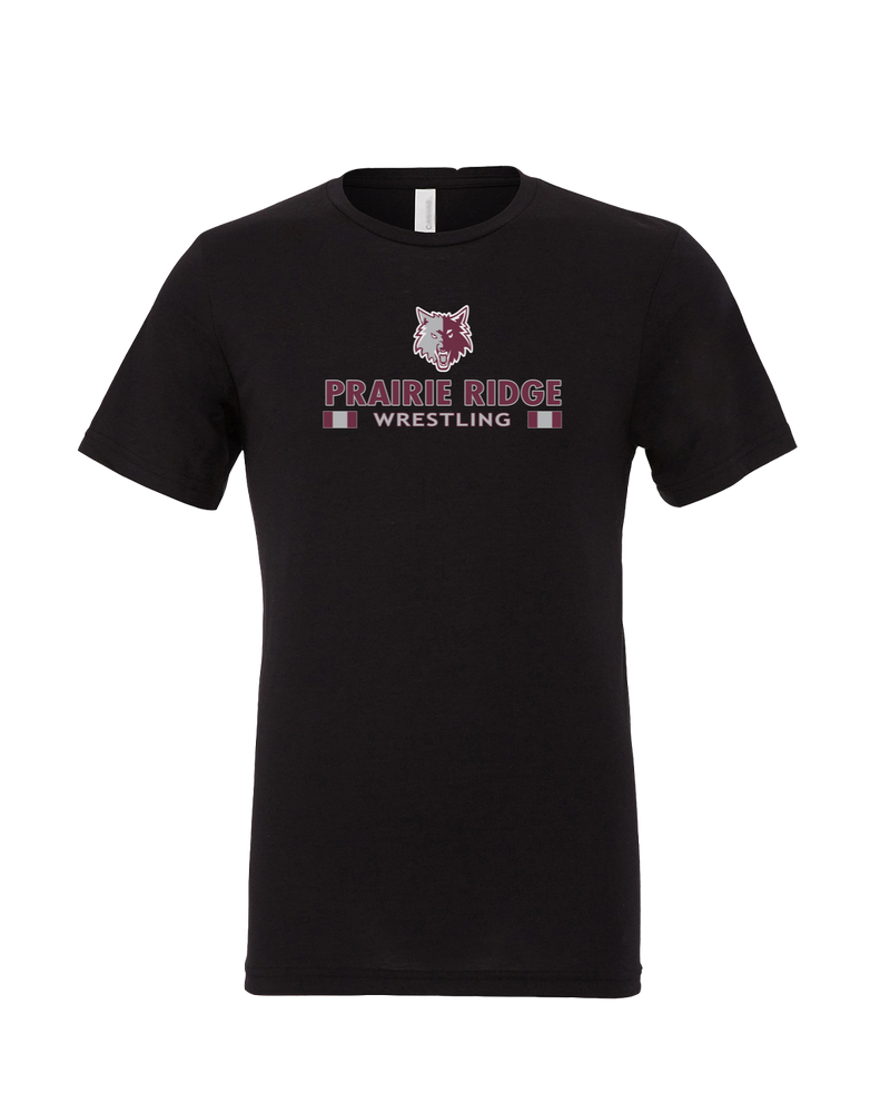 Prairie Ridge HS Wrestling Stacked - Tri-Blend T-Shirt