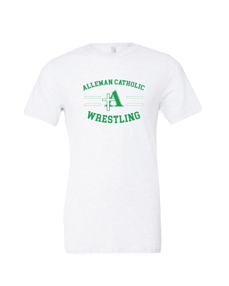 Alleman Catholic HS Wrestling Curve - Mens Tri Blend Shirt