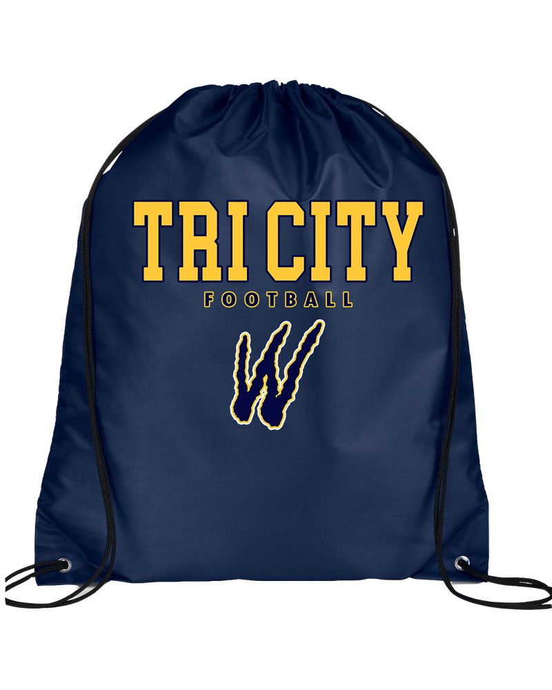 Tri City Wolverines Football Block - Drawstring Bag