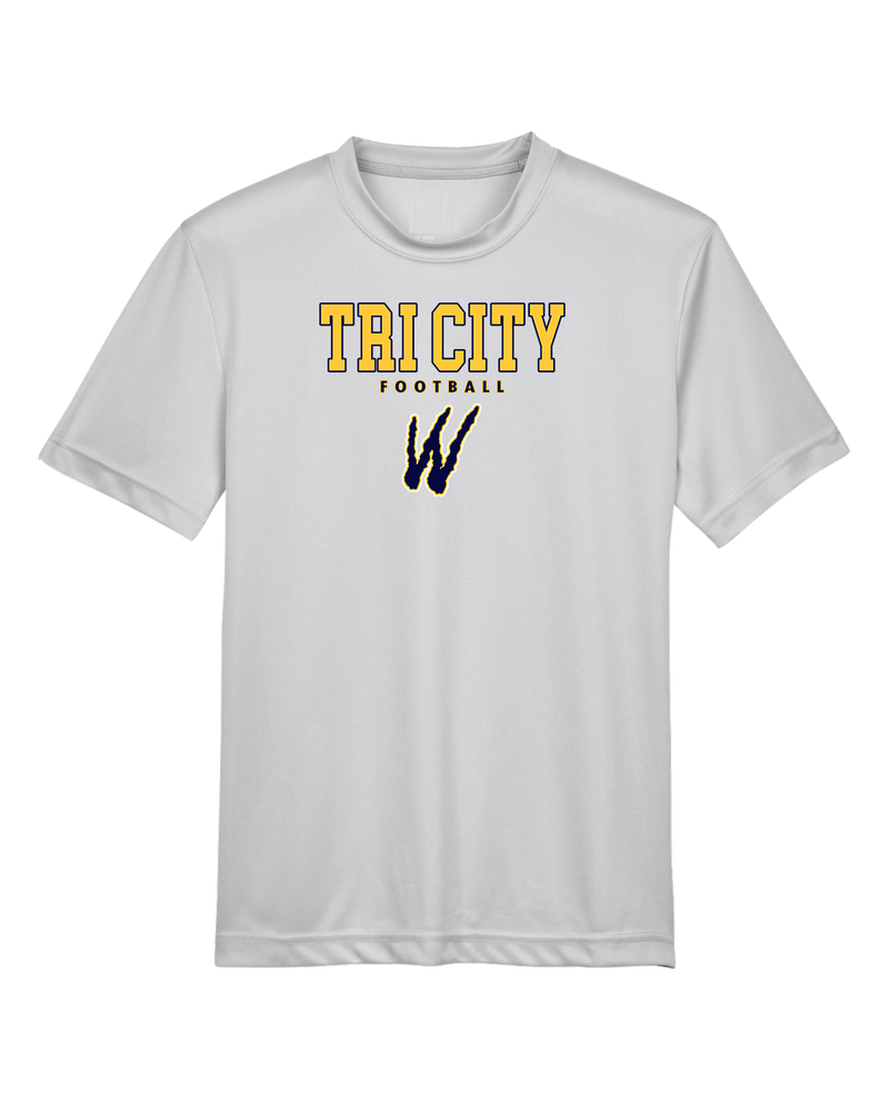 Tri City Wolverines Football Block - Youth Performance T-Shirt