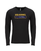 Tri City Wolverines Football Pennant - Tri Blend Long Sleeve
