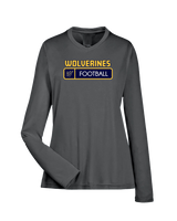 Tri City Wolverines Football Pennant - Womens Performance Long Sleeve