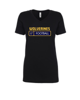 Tri City Wolverines Football Pennant - Womens V-Neck