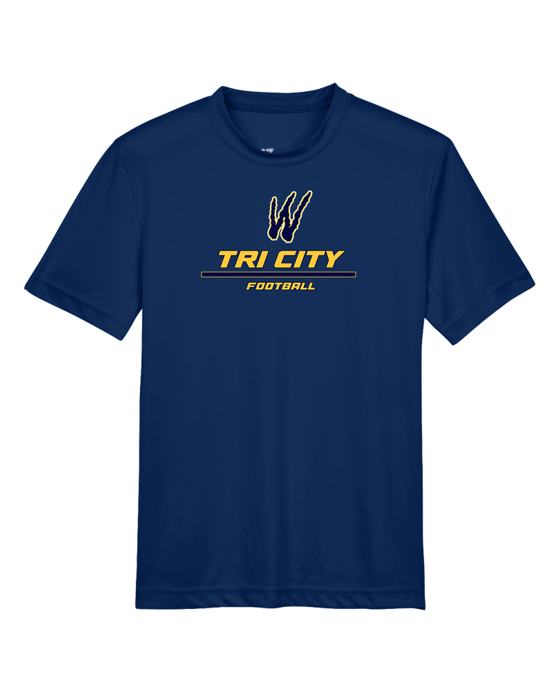 Tri City Wolverines Football Split - Youth Performance T-Shirt