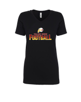Tulare Union HS Football Splatter - Womens Vneck