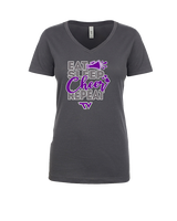 Twin Valley HS Cheer Eat Sleep Cheer - Womens Vneck