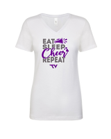 Twin Valley HS Cheer Eat Sleep Cheer - Womens Vneck