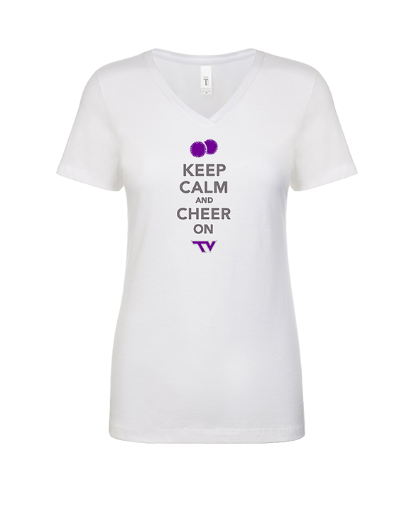 Twin Valley HS Cheer Keep Calm - Womens Vneck