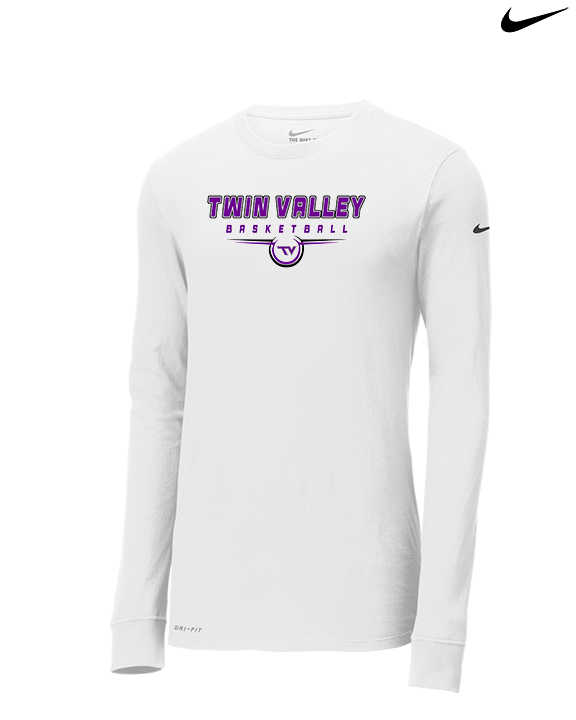 Twin Valley HS Girls Basketball Design - Mens Nike Longsleeve