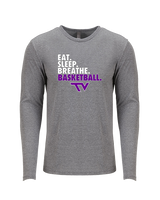 Twin Valley HS Girls Basketball Eat Sleep Breathe - Tri-Blend Long Sleeve