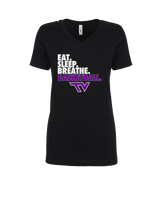 Twin Valley HS Girls Basketball Eat Sleep Breathe - Womens Vneck