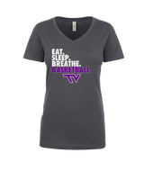 Twin Valley HS Girls Basketball Eat Sleep Breathe - Womens Vneck