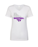 Twin Valley HS Girls Basketball Eat Sleep Breathe - Womens Vneck