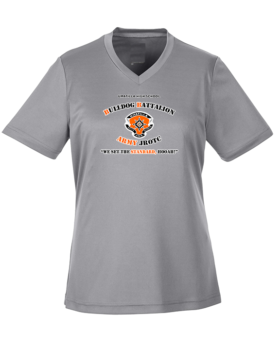 Umatilla HS Army JROTC Bulldogs Logo - Womens Performance Shirt