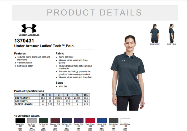 Mooresville HS Track & Field Logo - Under Armour Ladies Tech Polo