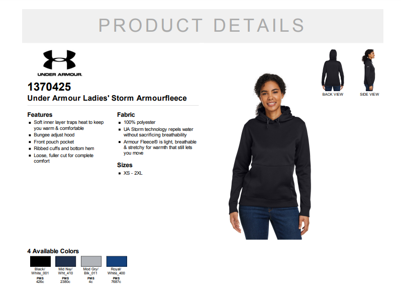 One Back Football Stacked - Under Armour Ladies Storm Fleece