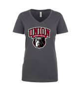Union University Women's Soccer Logo Wordmark Mascot 02 - Womens Vneck