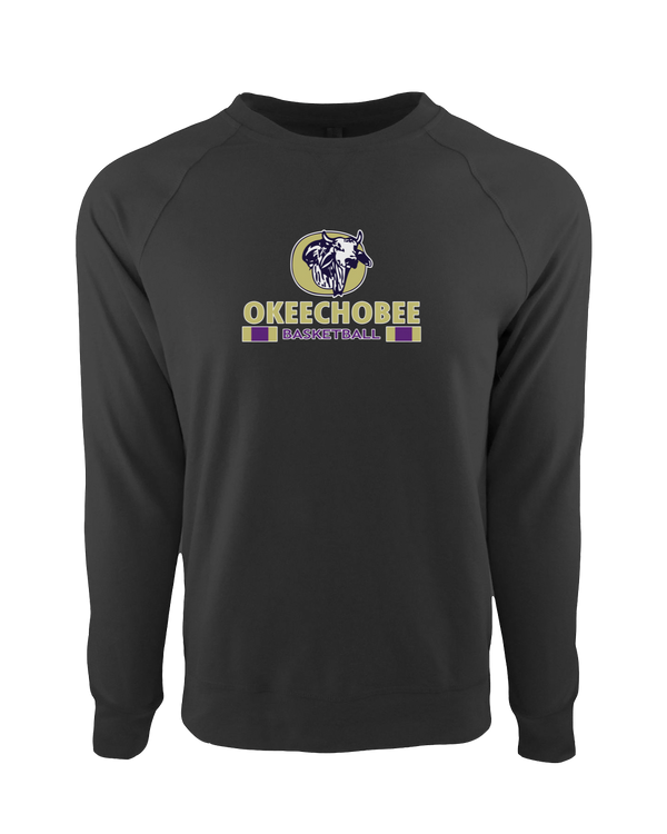 Okeechobee HS Girls Basketball Stacked - Crewneck Sweatshirt