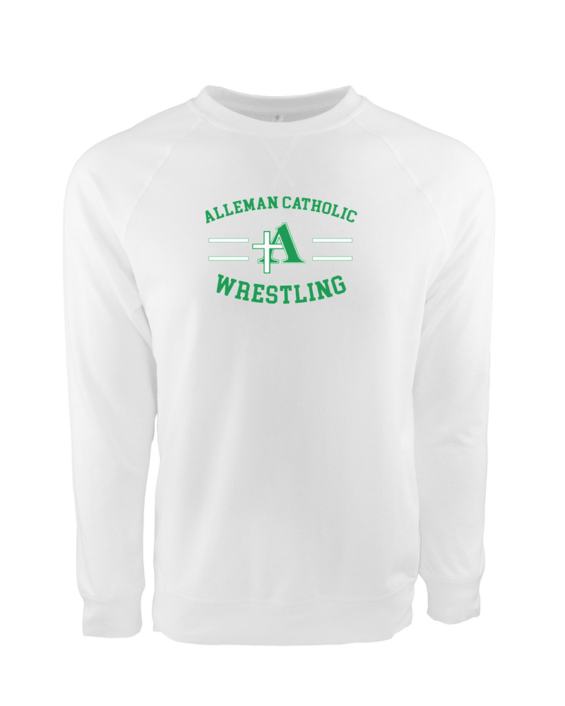 Alleman Catholic HS Wrestling Curve - Crewneck Sweatshirt