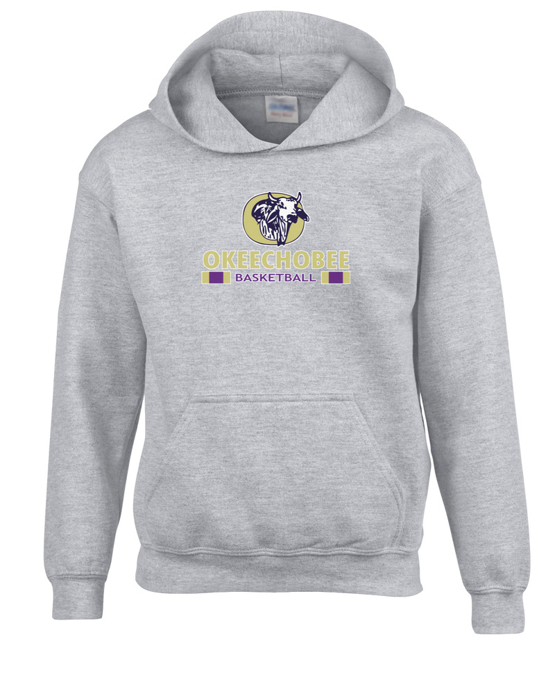 Okeechobee HS Girls Basketball Stacked - Cotton Hoodie