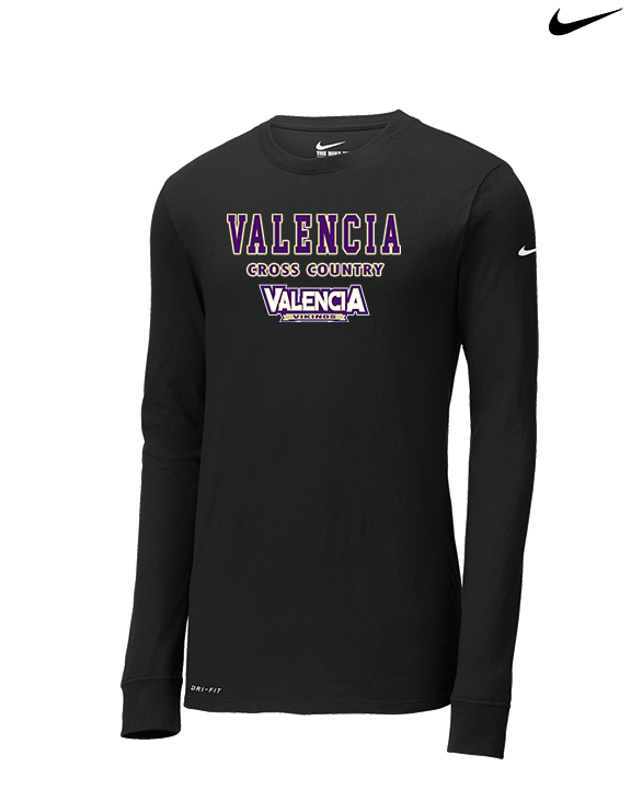 Valencia High School Cross Country Block - Mens Nike Longsleeve