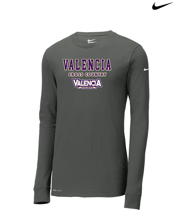 Valencia High School Cross Country Block - Mens Nike Longsleeve