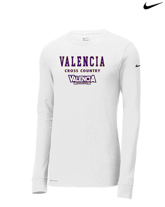 Valencia High School Cross Country Block - Mens Nike Longsleeve
