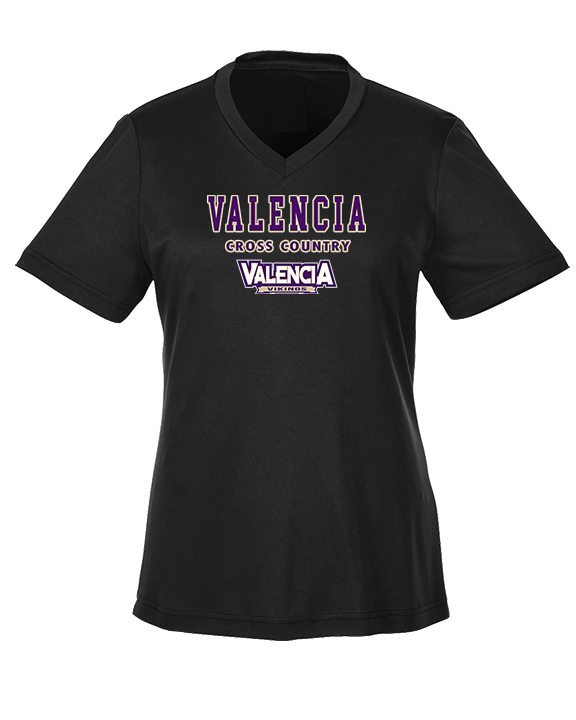 Valencia High School Cross Country Block - Womens Performance Shirt