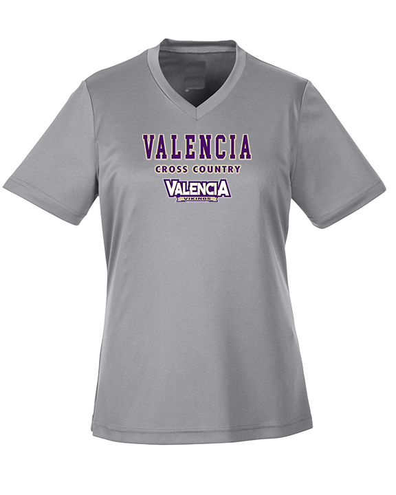 Valencia High School Cross Country Block - Womens Performance Shirt