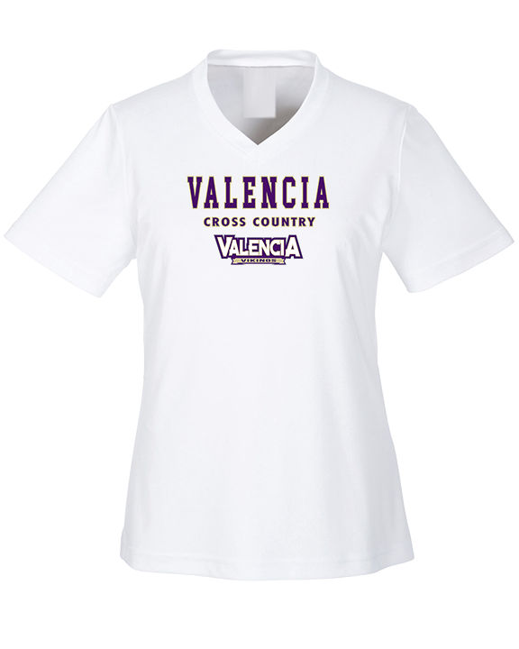 Valencia High School Cross Country Block - Womens Performance Shirt