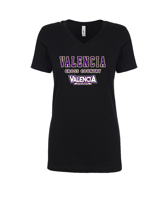 Valencia High School Cross Country Block - Womens V-Neck