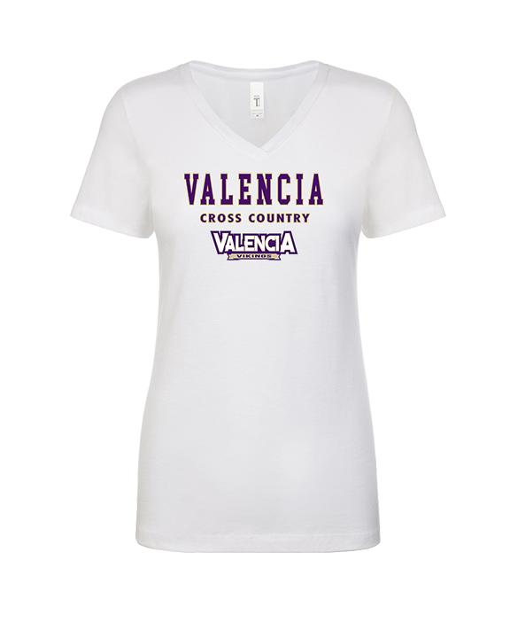 Valencia High School Cross Country Block - Womens V-Neck