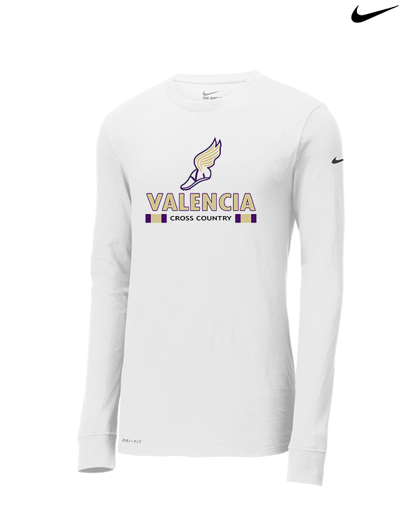 Valencia High School Cross Country Stacked - Mens Nike Longsleeve