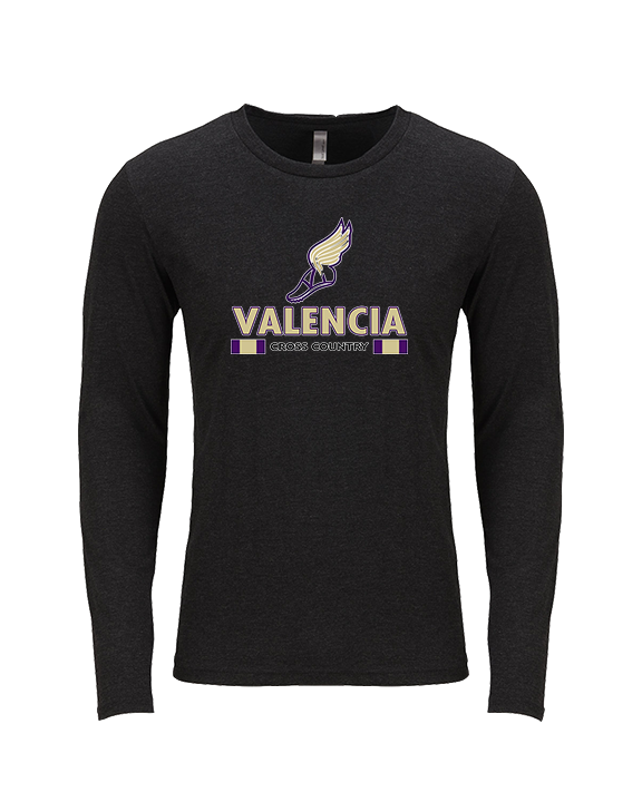 Valencia High School Cross Country Stacked - Tri-Blend Long Sleeve