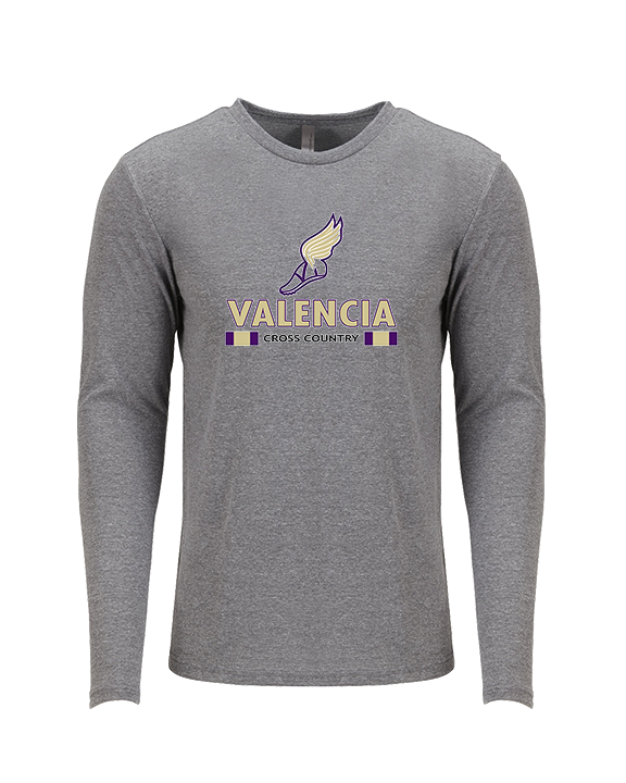 Valencia High School Cross Country Stacked - Tri-Blend Long Sleeve