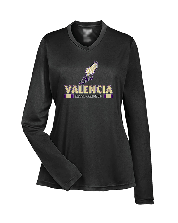 Valencia High School Cross Country Stacked - Womens Performance Longsleeve