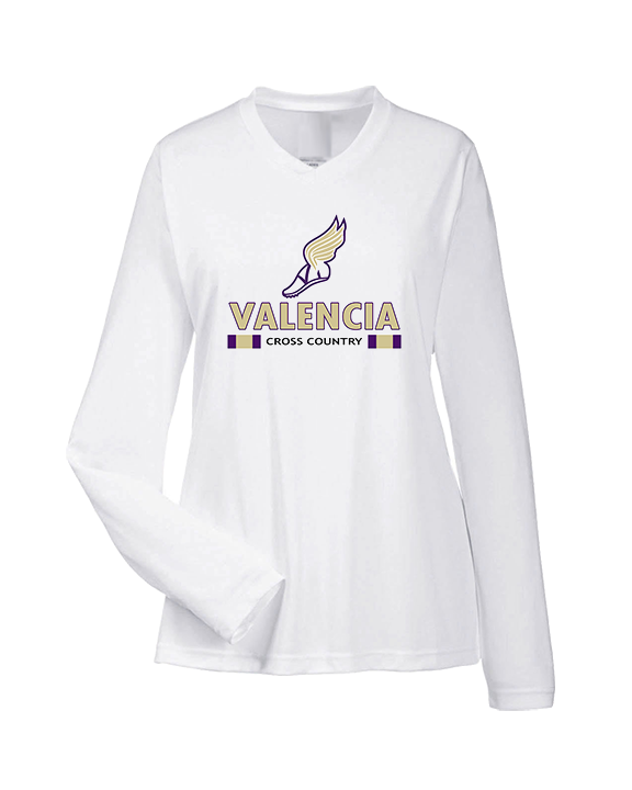 Valencia High School Cross Country Stacked - Womens Performance Longsleeve